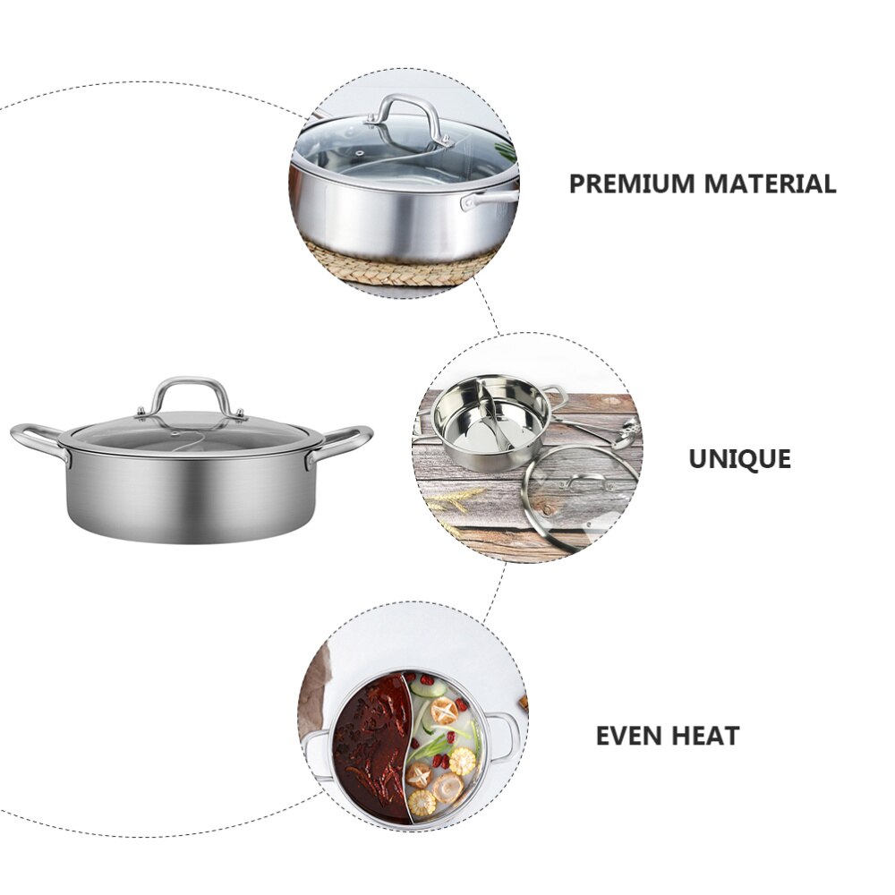 Induction Cooker Soup Pot Stainless Steel Soup Pot Dual Sided Soup Cookware