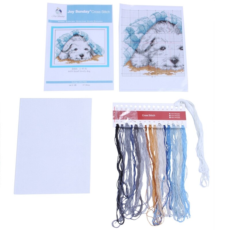 Releases Cross Stitch Kits Patterns Embroidery Kit - Small Lovely Dog 14CT 27×20cm: Default Title