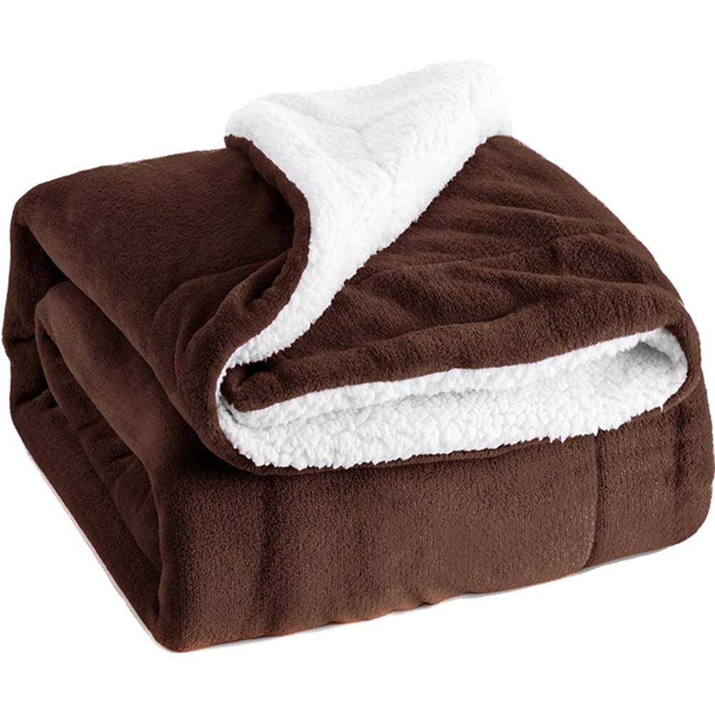 Winter Slaapkamer Deken Extra Warme Dikke Pluizige Zachte voor Kerstcadeau DC156: coffee-200cmx230cm