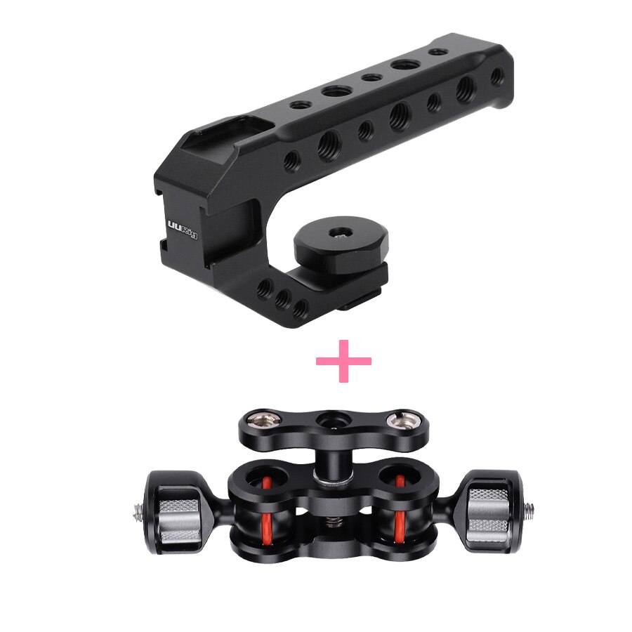 UURIG R005 Universal DSLR Camera Rig Hand Grip Camera Top Handle Cold Shoe Mount 1/4''&3/8'' Holes Aluminum Alloy Camera Handle: Handle Ballhead