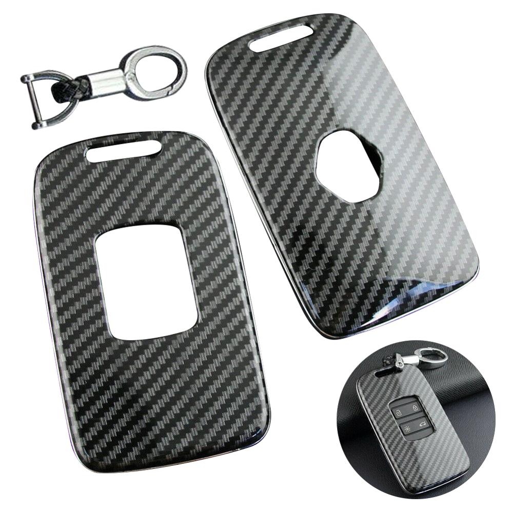 Carbon Fiber Autosleutel Geval Sleutelhanger Case Voor Renault Kadjar Megane Koleos Csv