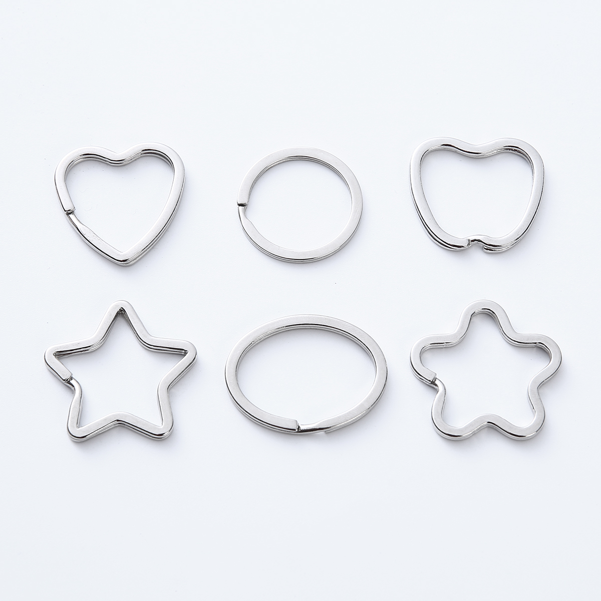 5/10/20/50 Uds llaveros de Metal llavero en forma de estrella de amor llaveros de anillo abierto para fabricación de joyería suministros para manualidades DIY