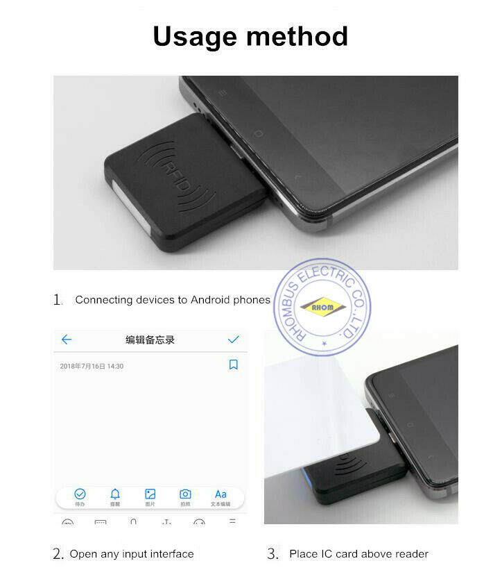 13.56MHz Mini USB Lettore RFID/NFC IC Card Reader per Android Del Telefono Mobile