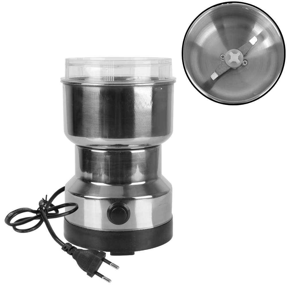 Máquina trituradora de granos, trituradora de granos, nueces, especias, cocina, multifuncional, cuchillas picadoras de café, molinillo de café eléctrico para el hogar: 2 blade