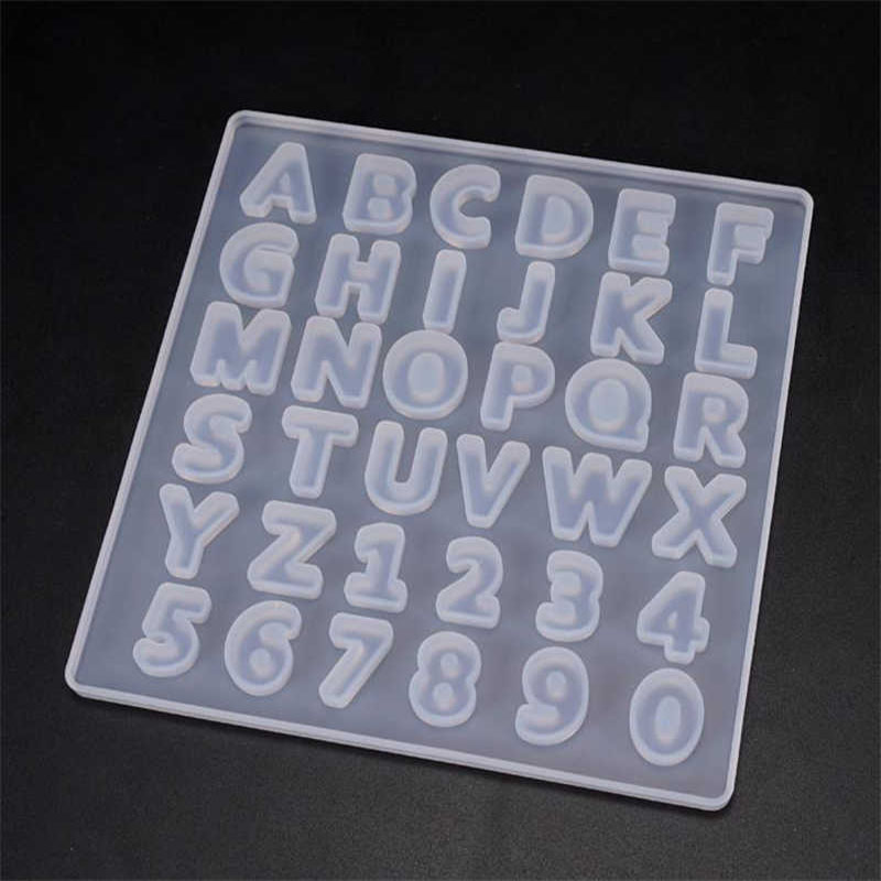 DIY Handmade crystal glue Epoxy Resin mold whole board digital letter Jewelry Making decoration letter silicone mold For Resin