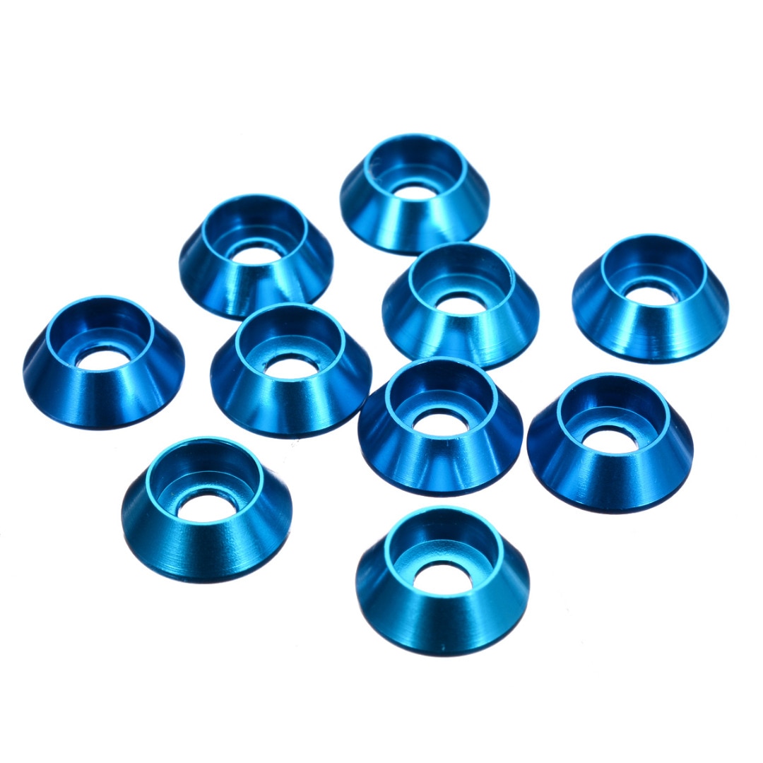 10Pcs/set M3 3mm Alloy Aluminium Countersunk Washer Head Bolt Gasket For RC Car Model Red Blue Green