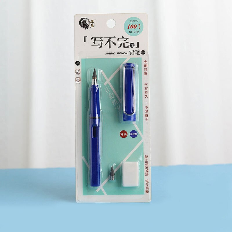 Juego de lápices eternos para escritura ilimitada, pluma borrable sin tinta, nueva tecnología, lápices mágicos para bocetos de arte, herramienta de pintura, para niños: blue