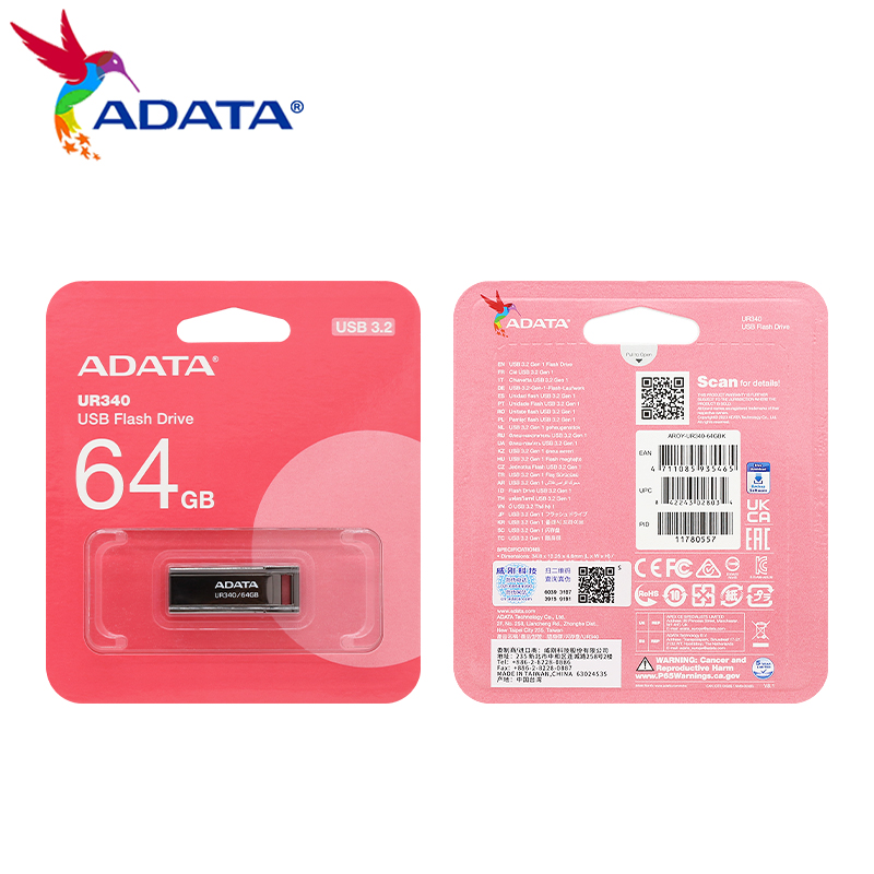 ADATA UR340 Pendrive USB 32GB 64GB 128GB USB 3.2 Gen1 High Speed pendrive Oryginalny pendrive do komputera PC Laptop Desktop