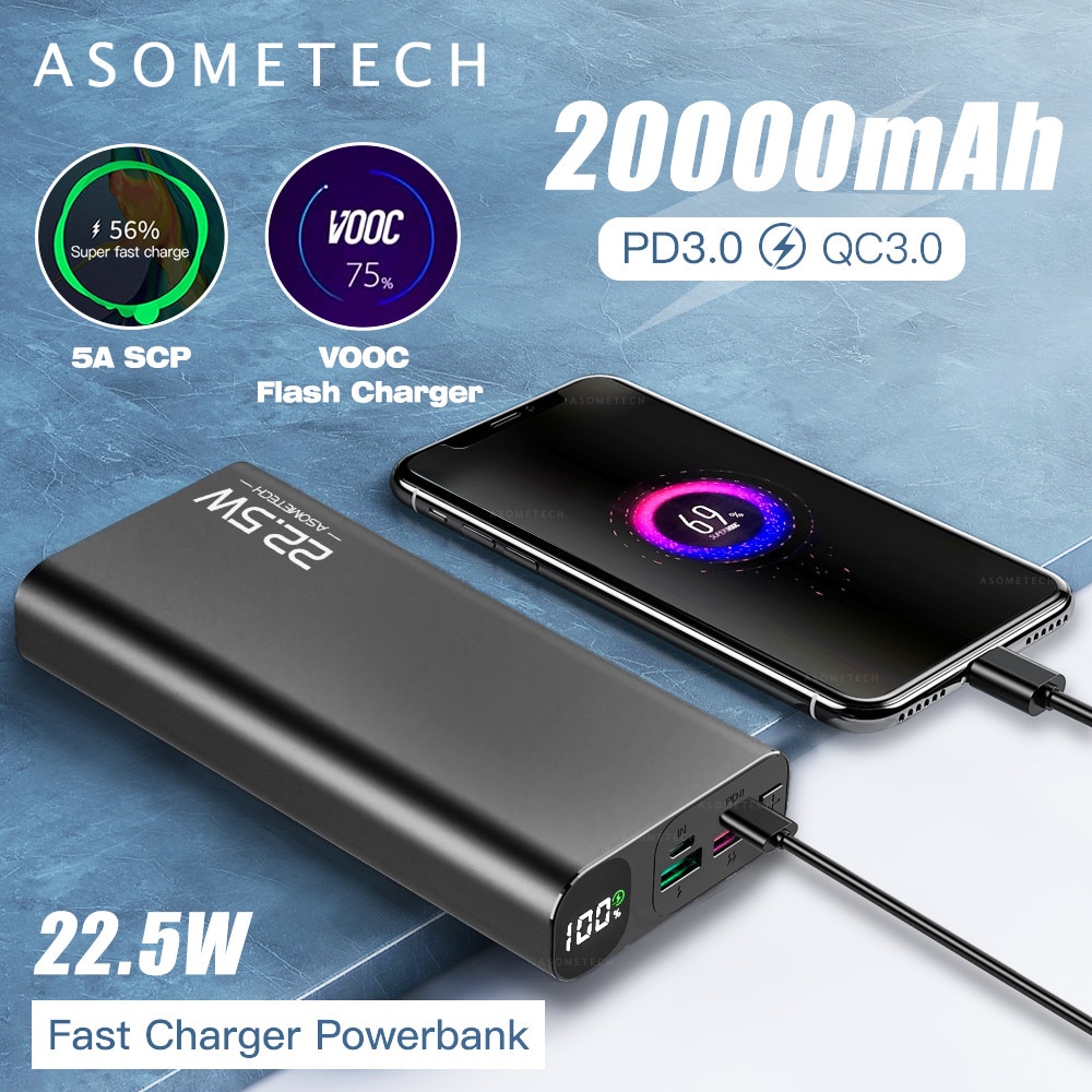 20000Mah Power Bank 22.5W Quick Charge 3.0 5A Powerbank Pd Usb Type C Draagbare Externe Batterij Super Snelle oplader Voor Iphone 12