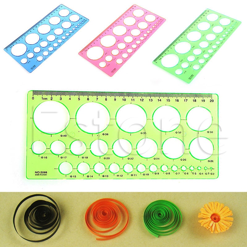 Quilling Ruler Template Tool Kit Circle Size Origami Paper Quilled Creat Tool Rulers C26