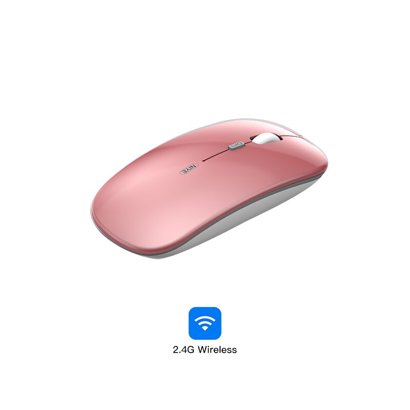 2.4G bezprzewodowa mysz komputerowa mysz Bluetooth Silent PC ergonomiczna Mause ładowalna mysz optyczne USB myszy do biura Laptop PC: 2.4G wireless pink