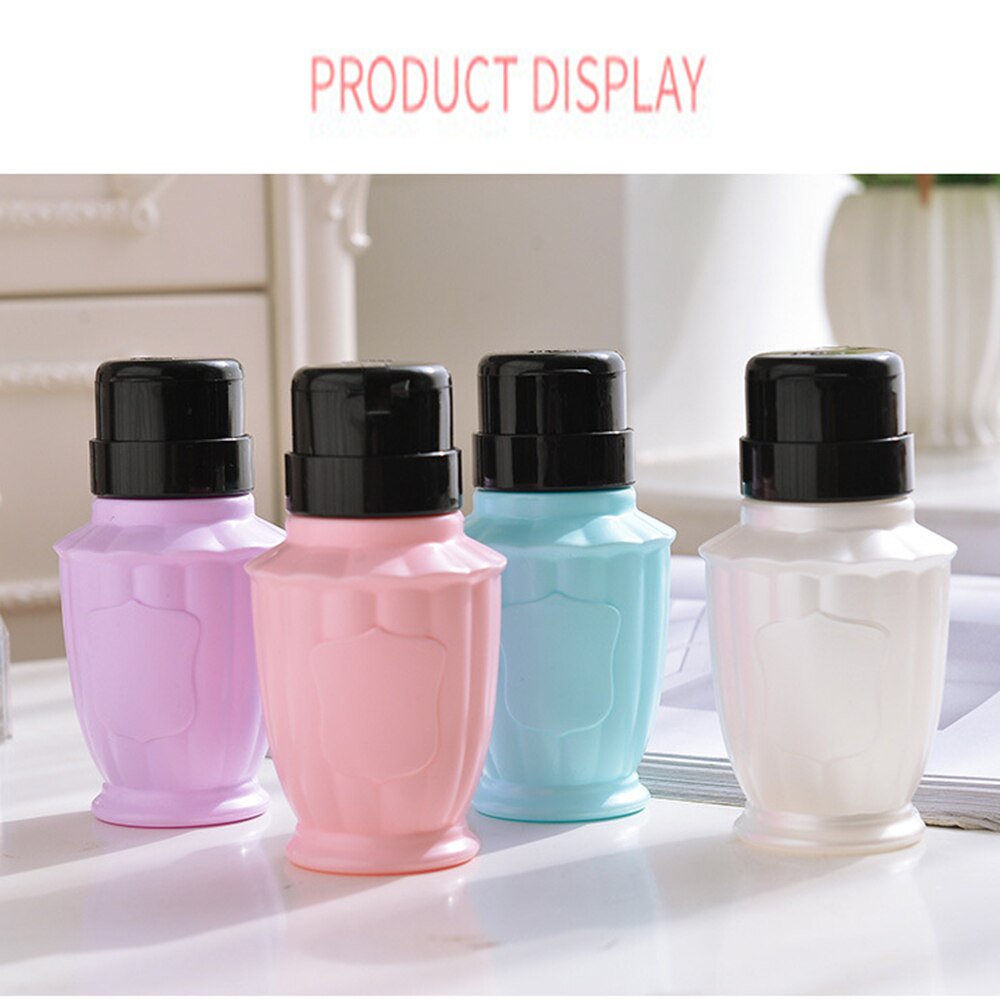 Aceton Push Down Pomp Dispenser Afsluitbare 2 Packs 180ml One-Touch Lege Fles Voor Alcohol, Nagellak & Make-up Remover, Toner