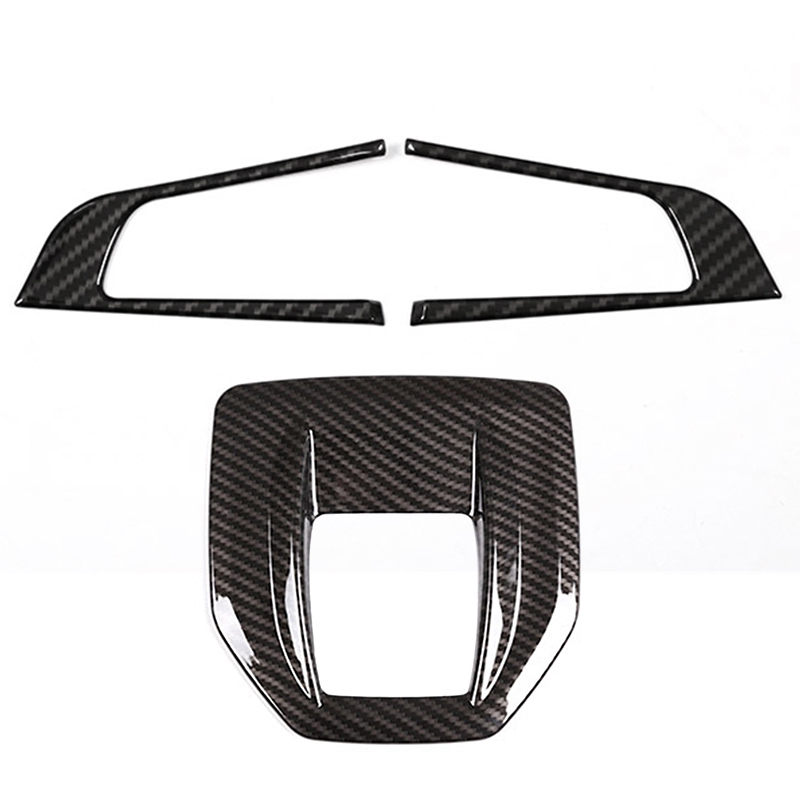 2 pezzi in fibra di carbonio per Alfa Romeo Giulia Stelvio 2016 2017 2018 ABS cromato volante decorazione cornice accessori di rivestimento: Default Title