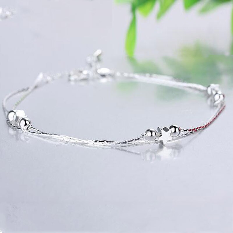 Modyle Zilveren Enkelbandje Vrouwelijke Brief Hart Bohemian Cheville Boho Charm Sieraden Infinity Enkels Armbanden Voor Vrouw