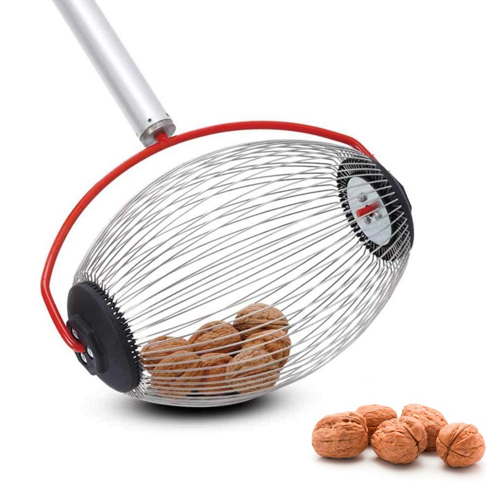 Cosechadora de nueces y castañas, rodillo retráctil para recoger tuercas, Bola de aleación de aluminio, recolector de frutas de jardín, herramienta para Orchards familiares