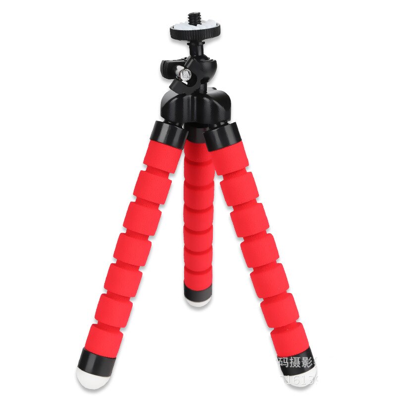 Tripod for Phone Flexible Sponge Octopus Mini Tripod for IPhone Mini Camera Tripod Phone Holder Clip Stand: Red