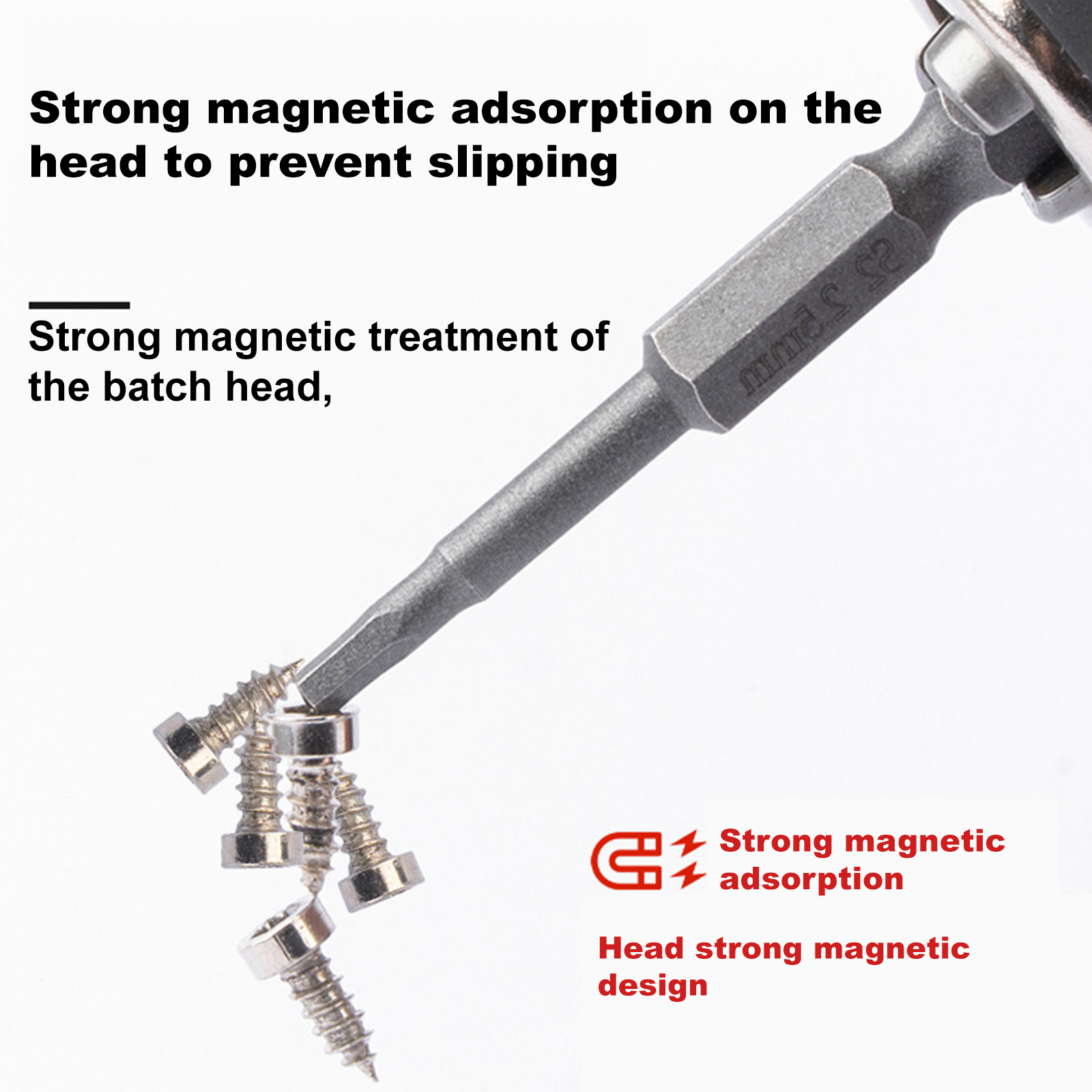 Juego de puntas de destornillador magnético métrico, llave Allen con cabeza de vástago hexagonal de 1/4 ", 8/10 Uds.