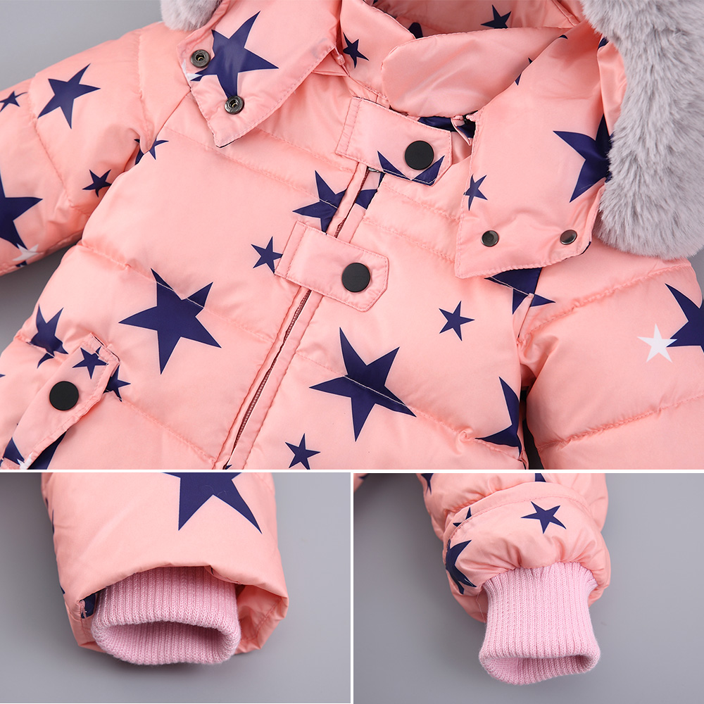 -30 russische pasgeboren Winter Snowsuit fur Hooded warm jongen Waterdicht donsjack voor baby meisje clothes1-4 jaar Romper sneeuw wear