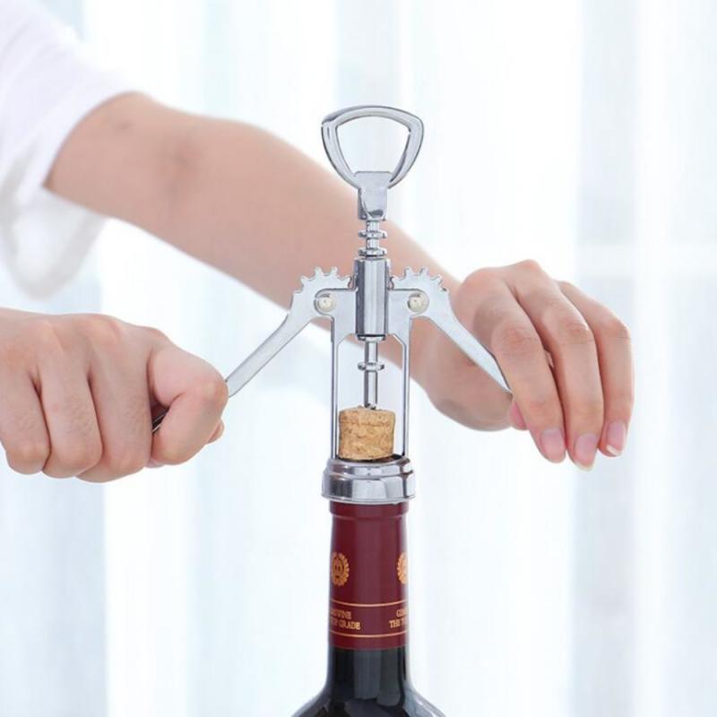 2 In 1 Wine Corkscrew Beer Corkscrew Wing Type Wine Beer Corkscrew Cork Screw Waiter Wing Corkscrew Chrome