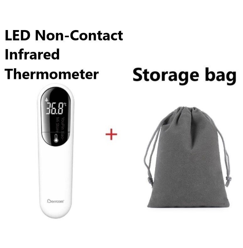 Xiaomi lämpömittari led kosketukseton infrapunalämpömittari digitaalinen c lämpötilan mittaus tehokas monikäyttöinen: Lämpömittari lisää pussi