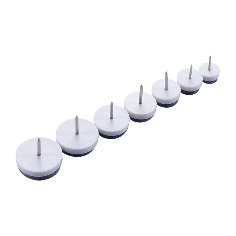 20mm dia witte vilt meubel bank stoelpoot antislip schroef vloer zilveren antislip pad nagelbeschermers 100 stuks
