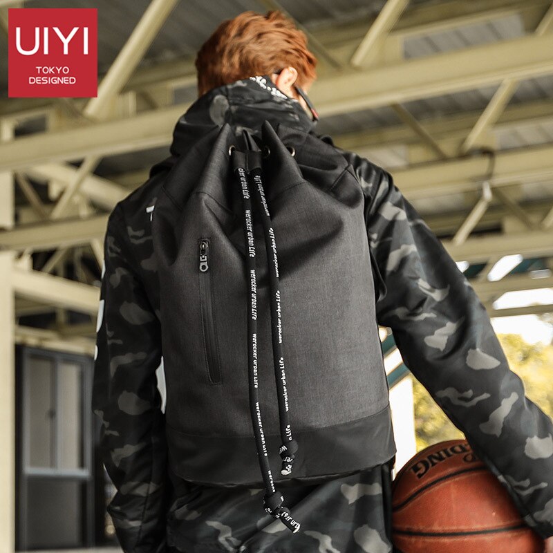 Sports Leisure Men Backpack multi-function large capacity Solid nylon drawstring beam backpack vintage fitness storage bag Man