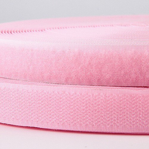 20mm*25 Yard Colorful Velcro Nylon Hook and Loop Tape Adhesive Fastener Sticke No Glue Garment Clothing Sewing Accessories: Pink 25yards