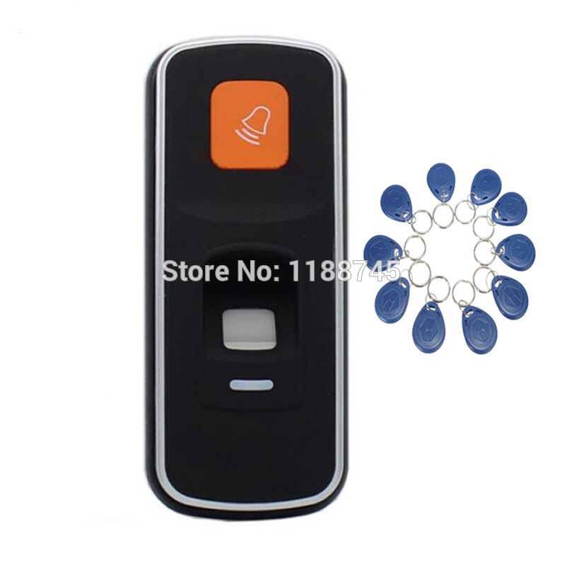 LPSECURITY WG26 Biometric Fingerprint Access Control reader support 3000 RFID Card of Door Relay with 10 pieces key tags