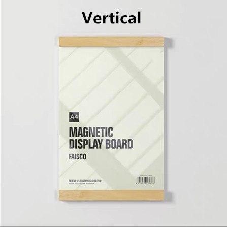 A4 Letter Size Magnetic Self Adhesive Business Poster Picture Photo Certificate Document Display Frame Sign Holder Frame: Wood Vertical