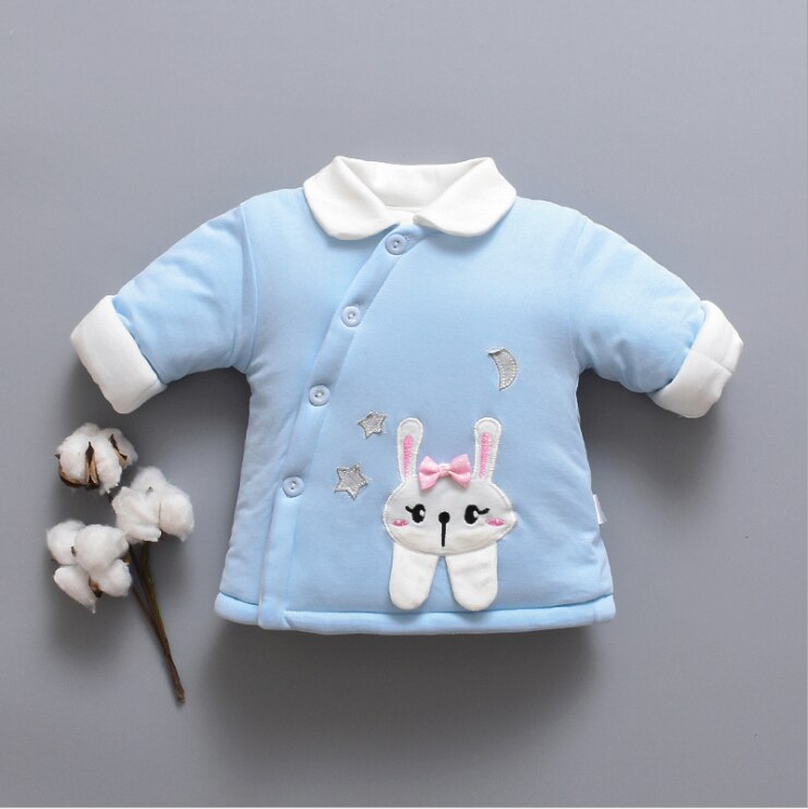 Kinderkleding kinderen jongens en meisjes katoenen jas met cartoon gedrukt warme katoenen jas voering: pink / 3T