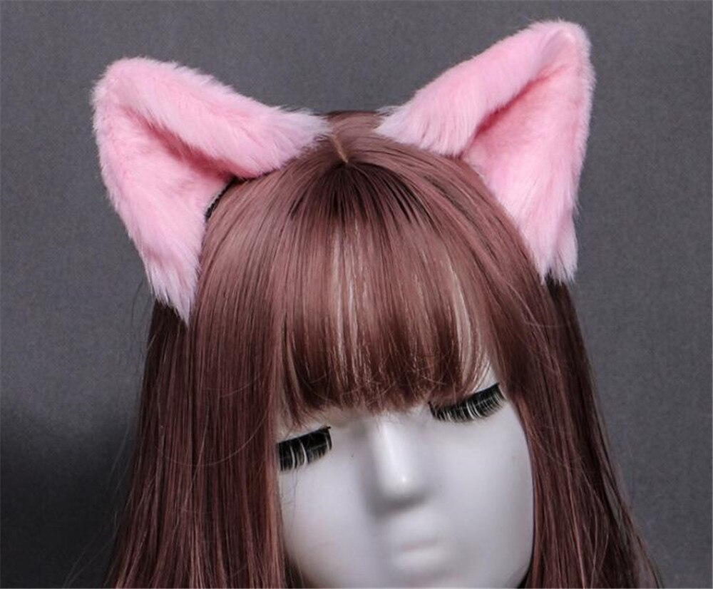 Oreilles de chat faites à la main cos simulation oreilles d'animaux oreilles de chat pince d'oreille KC mignon oreilles d'animaux en peluche vêtements de coiffure C355