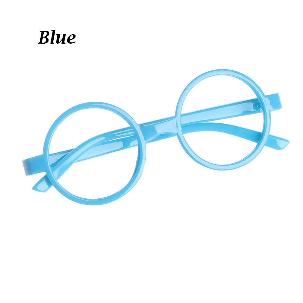 Transparent Eyewear Glass Round Metal Glasses Frame Spectacle Clear Lens Optical Baby Boys Girls Eyeglasses Photography props: blue-1