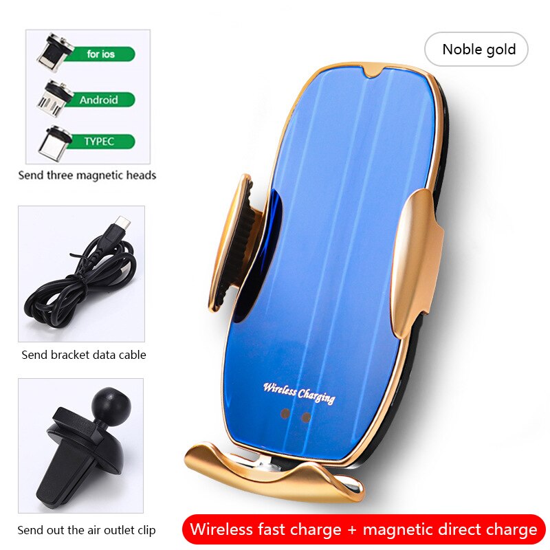 15W Fast Wireless Car Charger Phone Holder For iPhone 11 XS XR X 8 7 Samsung S20 S10 Automatic Sensor Magnetic For Xiaomi Huawei