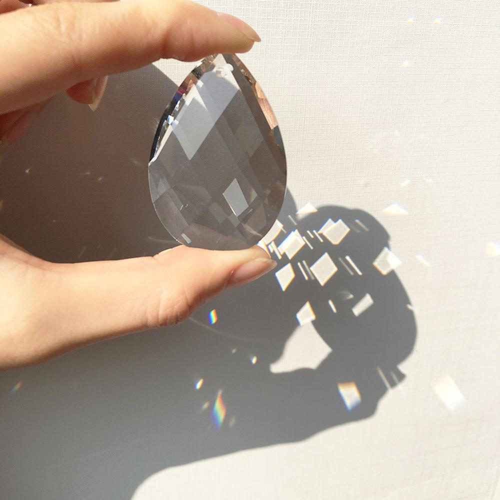 3 kpl /pk 50mm kirkasta kristalliprismaa kattokruunu kristalliriipukset osat riippuvat riippuvalaisimet prismat auringonsieppaaja kotiin, puusisustus