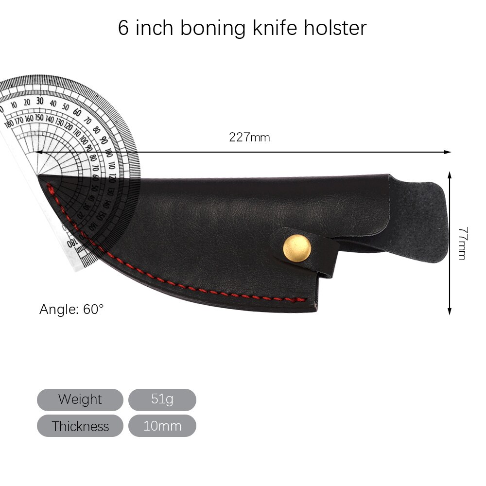 Leder Mantel für 5.5 &quot;6&quot; Zoll Boning Messer Serbisch voll Seetang schneiden Hackmesser Küchenmesser Mantel Abdeckung Messer schutzhülle: 6 Zoll Schwarz