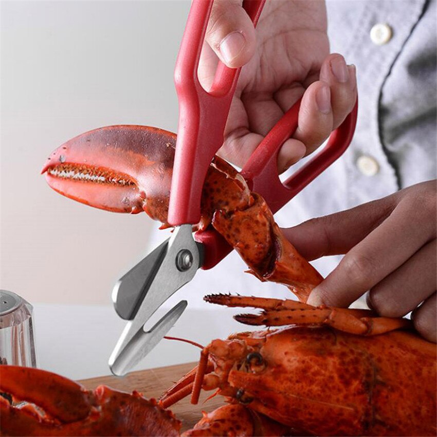 K-star multifunktionel fisk hummer rejer krabber saks aftagelig mad saks rustfrit stål fisk og skaldyr saks køkkenværktøj