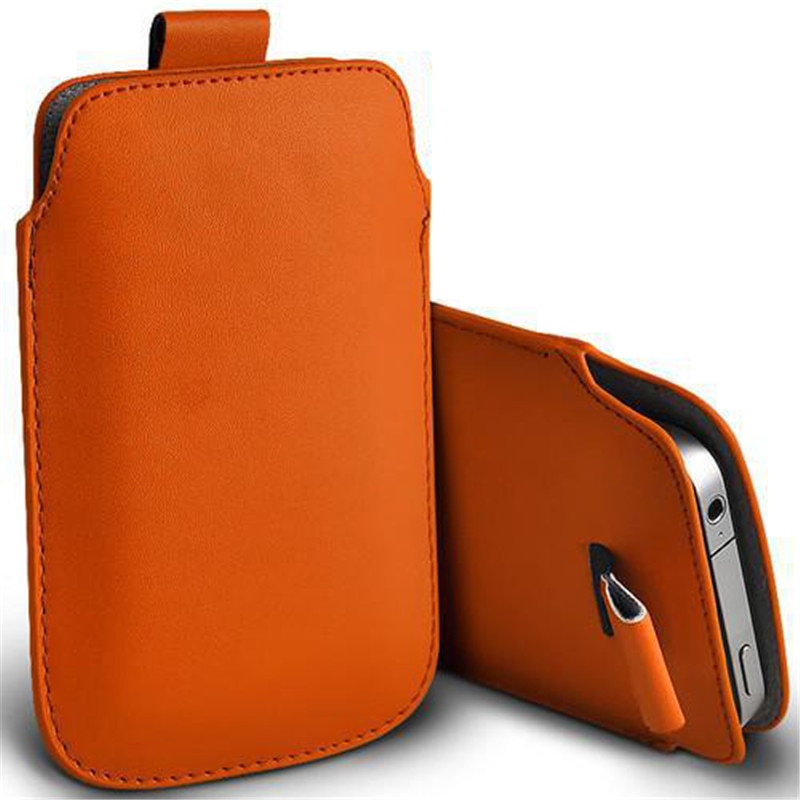 Voor Huawei Honor 8X Case Pocket Touw Holster Pull Tab Sleeve Pouch Case Cover Voor Huawei Honor 8X8 X Leather Capa Honor X8 Case: orange