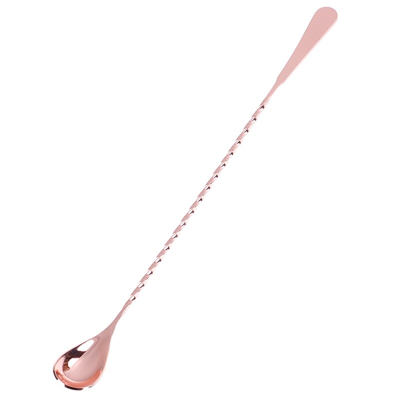 30cm Cocktail Spoon Bar Spoon Stainless Steel Mixing Spiral Pattern Bar Teadrop Spoon Bar Tool Bartender Tools: Rose gold