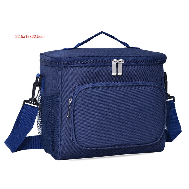 High Capacity Waterproof Lunch Bag Shoulder Crossbody Food Thermal Handbags Adult Kids Outdoor Picnic Storage Pouch Accessory: B Navy