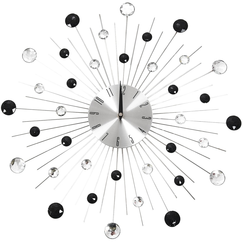 Gypsophila, reloj de pared de diamante a la , reloj de hierro forjado, reloj , reloj de pared artístico de Metal Vintage