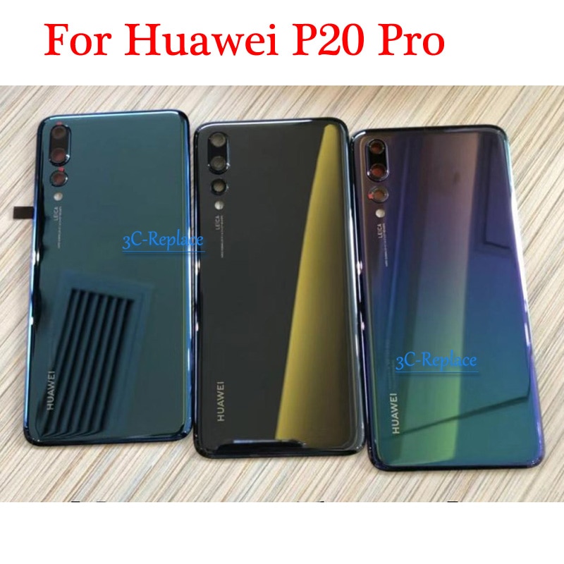 Original para huawei p20 pro global CLT-L09 CLT-L04 volta da bateria capa porta habitação caso traseira lente de vidro peças substituição