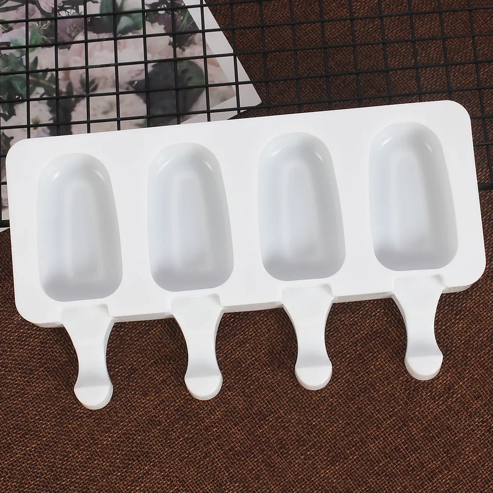 4/8 Cell Ijs Siliconen Mal Zomer Ijs Pop Maker Popsicle Mold Vruchtensap Vriezer Ijsbakje Popsicle Mold Chocolade Tool: Chocolade