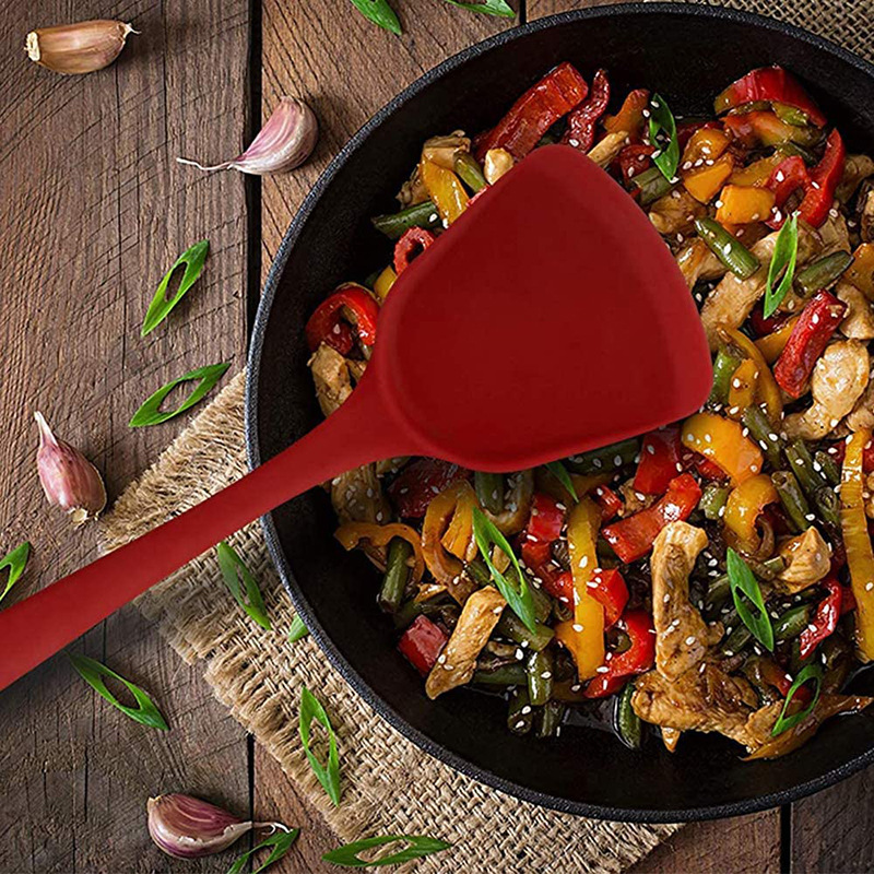 Siliconen keukengereiset Hittebestendig, antiaanbaklaag Veilig, food-grade spatel en lepel voor gezond koken
