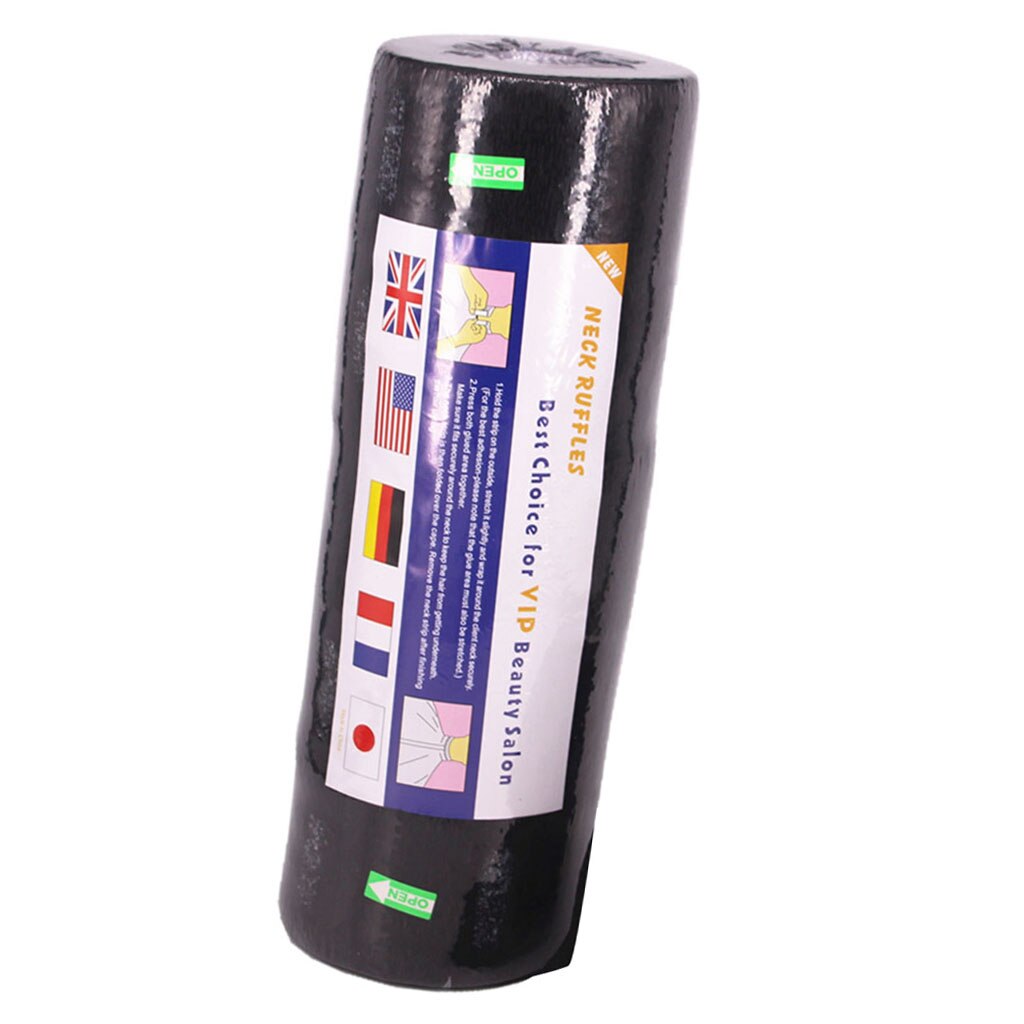 5 Rolls Black Disposable Elastic Neck Strip Paper Collar Barber Salon Neck Ruffle Roll Strip Tissue Salon Supplies