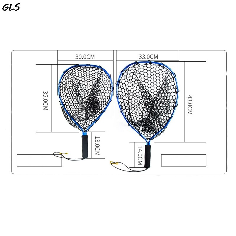 Aluminium Alloy Fly Fishing Net Brail Small Rubber Mesh Magnetic Clip Lanyard Fly Fishing Net