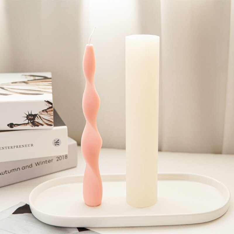 Geometric Rotating Spiral Candle Mold Irregular Shape Crystal Epoxy Production Mould Long Twisted Candle Making Tools
