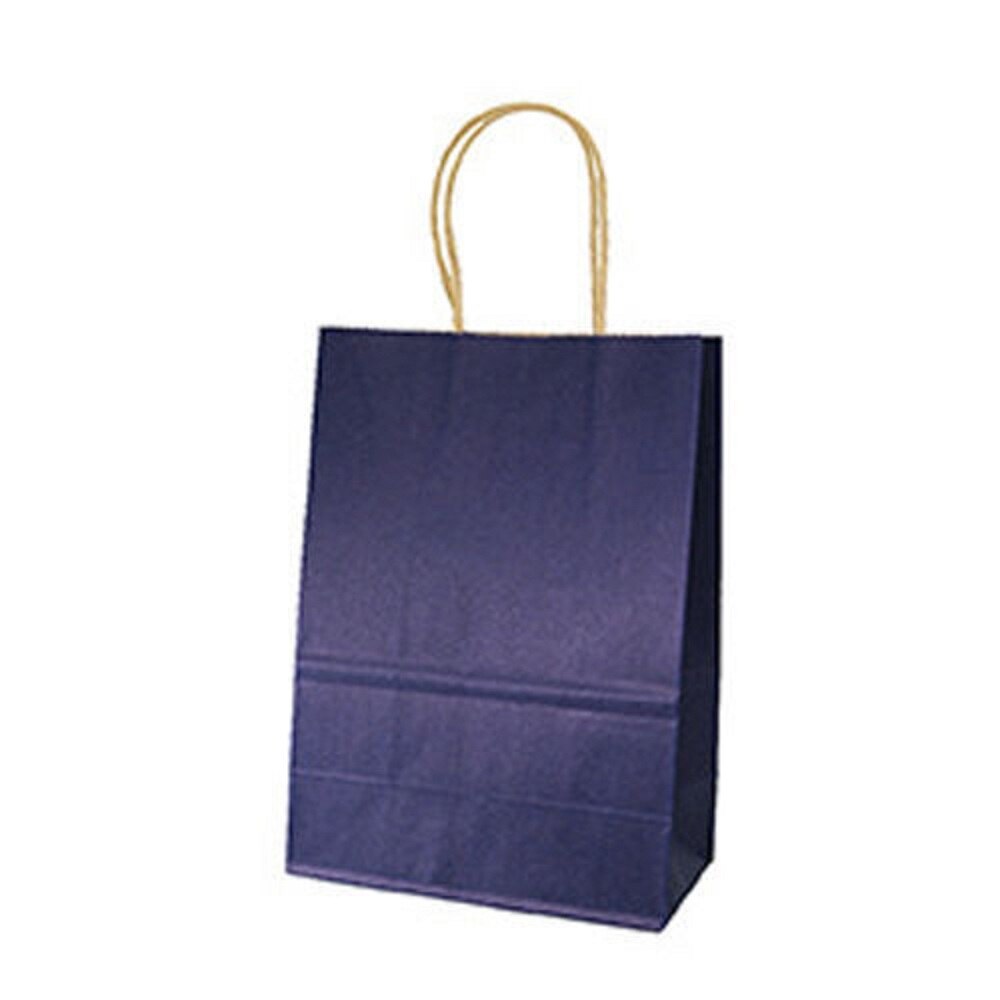 Recyclable 10 Colors Party Bags Kraft Paper Bag With Handle Shop Loot Bag: navy blue