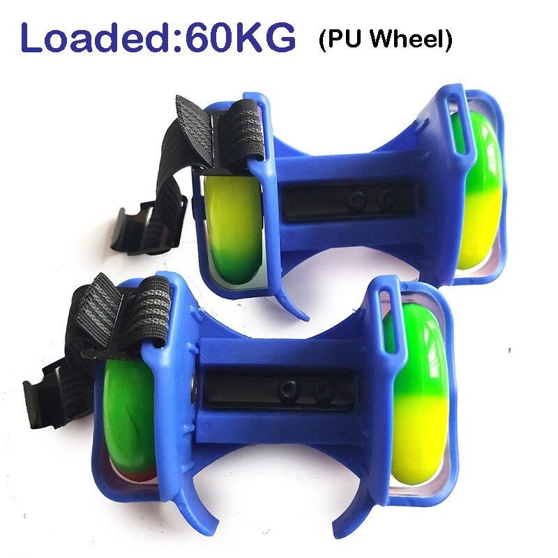 Kids Adult Flashing Roller Skating Shoes Small Whirlwind Pulley Flash Wheel heel Roller Skates Sports Roller skate Shoes: 60kg PU blue