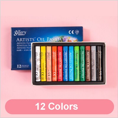 12/24/36 Colors Soft Oil Pastels Non-Toxic Crayon Oil Painting Stick Kids Student Pastel Pencils for Drawing Supplies: 12 colors