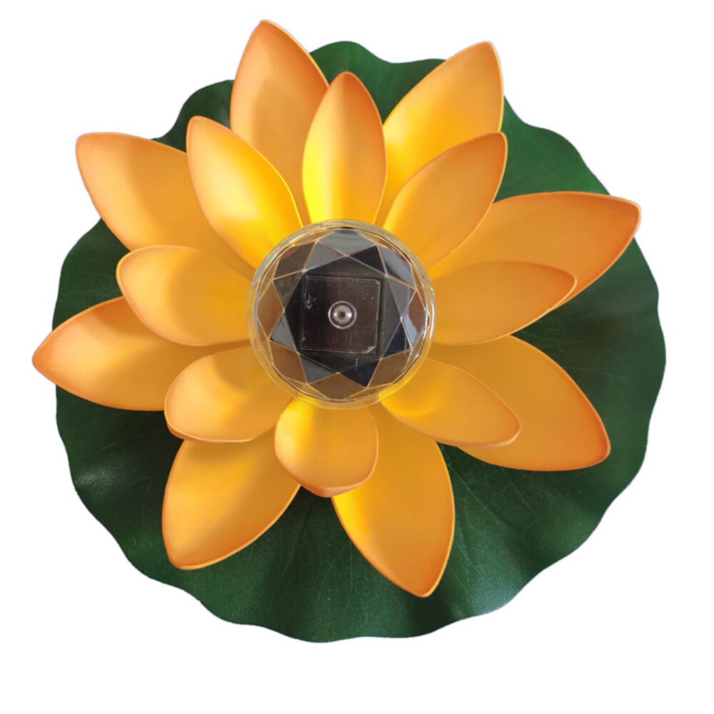 Zonne-energie Led Blume Licht Künstliche Lotus Vorm Schwimm Brunnen Teich Garten Zwembad Lampe Led Petersdom Nacht Licht Solar Zwembad Licht: Orange